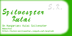 szilveszter kulai business card